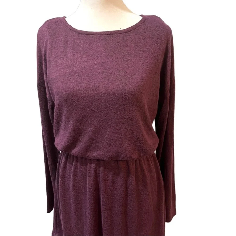 BAR III Purple Long Sleeve Sweater Dress with Elastic Waist - Picture 6 of 11